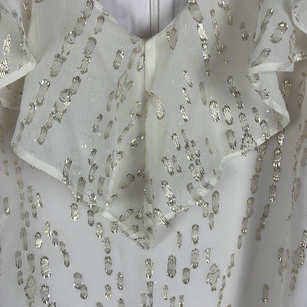 Lilly Pulitzer Belle Silk Dress. Coconut w Metallic. Size 6. - Picture 5 of 12